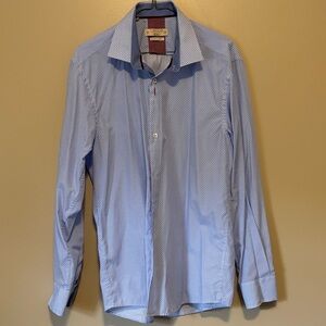 Cavani Tailored Classic Blue Patterned Dress Shirt